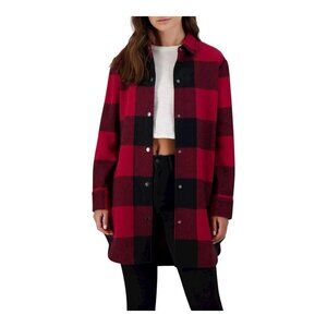 BB Dakota By Steve Madden Women’s Red Eldridge Buffalo Plaid Coat Small Shacket